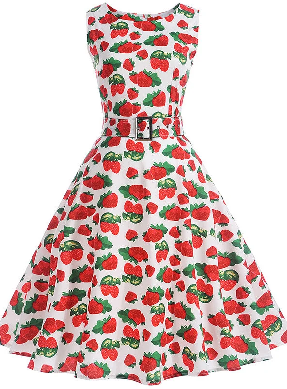 Strawberry Print Sleeveless Vintage Dress ASOS floral dresses