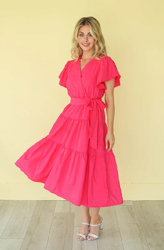 Tessa Hot Pink Dress - DM Exclusive - Nursing Friendly - Maternity Friendly - FINAL SALE Striped unclassified dresses