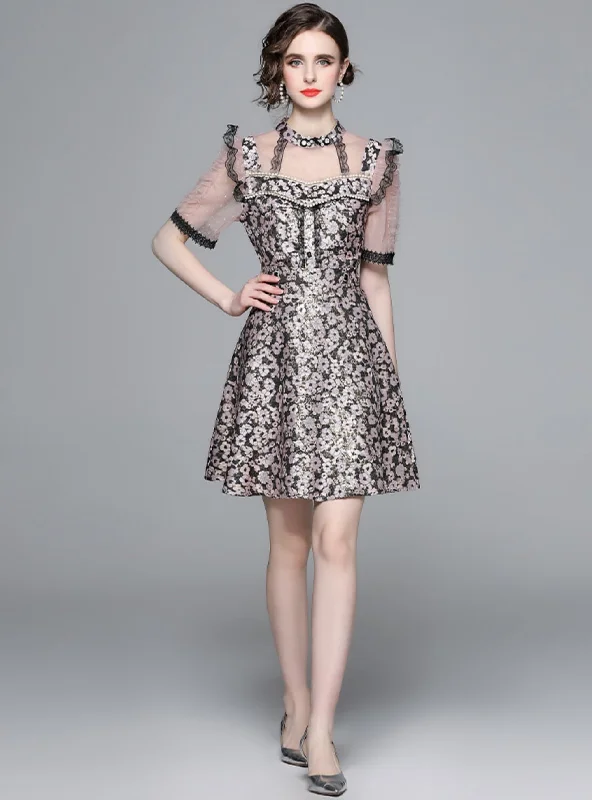 Three-dimensional Slim Waist Jacquard Dress Wedding guest unclassified dresses