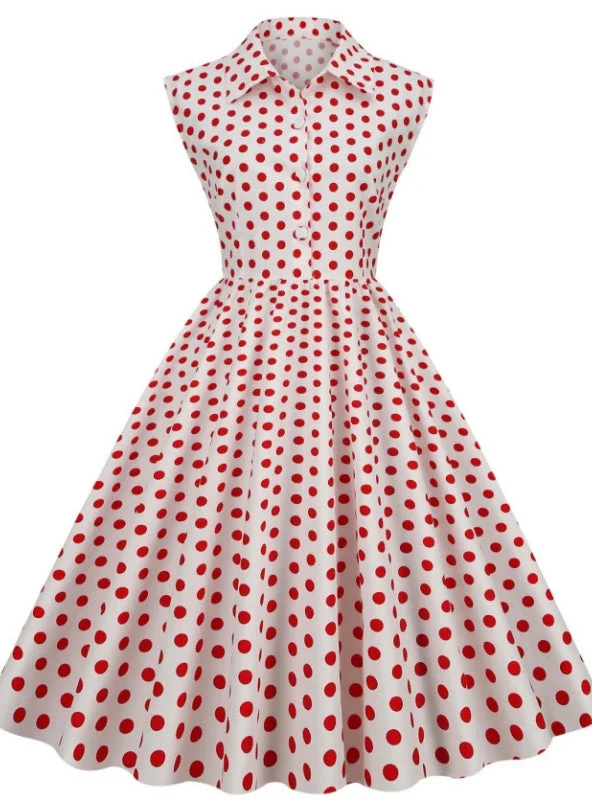 Women Polka Dot Retro 50S Dress Lounge unclassified dresses