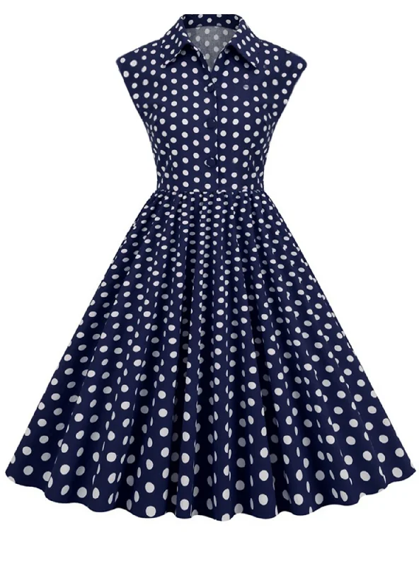 Women Polka Dot Retro Dress Travel unclassified dresses