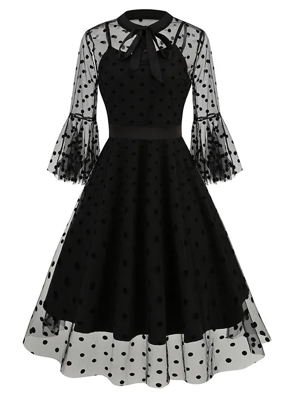 Women Retro Mesh Embroidery Vintage Dress High-end unclassified dresses