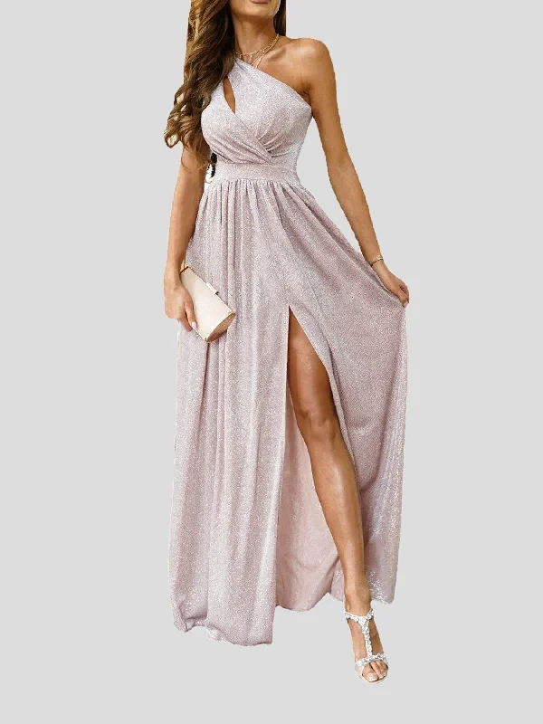 Women's Dresses Shiny Off Shoulder Hollow Slit Dress Wrap unclassified dresses