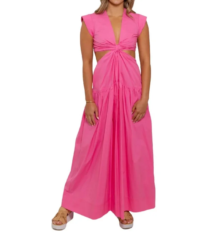 Lucy Cut Out Maxi Dress In Hot Pink Maxi Skirt Style