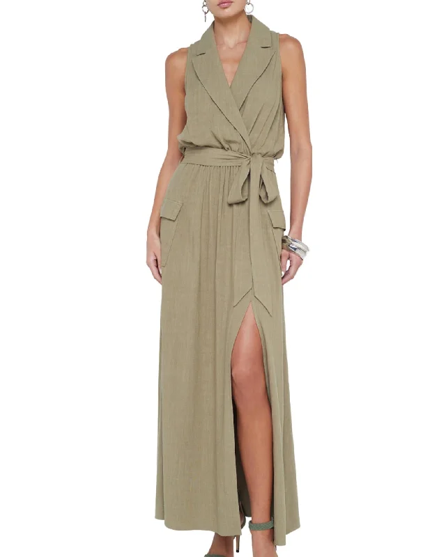 Mayer Military Maxi Dress In Covert Green Maxi Skirt Chic