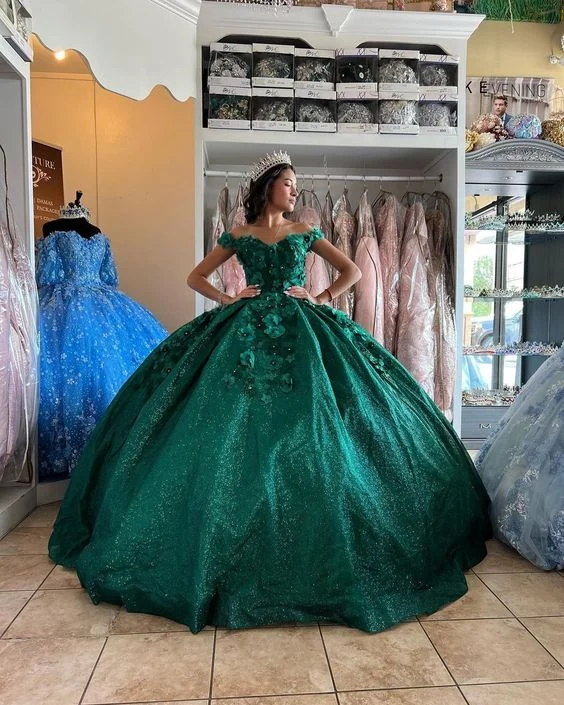 Bling Sequin Sweet 16 Quinceanera Dresses with 3D Applique,New Arrival Ball Gown Y1228 Sequin Dress Fit