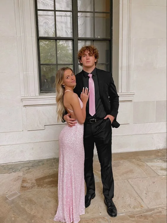 Elegant Pink Sequins Backless Prom Dress,Graduation Dress Y1531 Short Sequin Dress